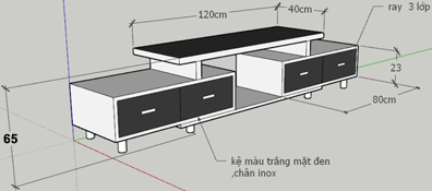 KỆ TIVI GỖ ÉP/ GỖ CÔNG NGHIỆPMDF PHỦ MELAMINE HAI MÀU ĐEN VÀ SỒI