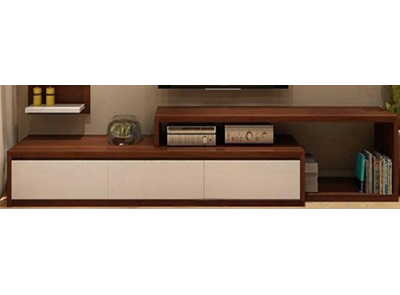Kệ lệch 3 ngăn kéo vân gỗ xoan đào và trắng KTV115 Cao 43 (cm )