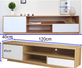 Kệ tivi gỗ ép vân sồi ngăn trắng 120cm KTV94 Rộng 120 x Cao 45 x Sâu 40 (cm) chất liệu Ván MDF Vân sồi kẻ ngăn trắng 2 ngăn kéo