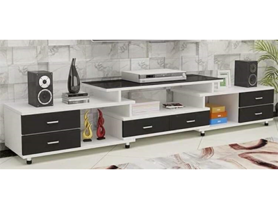 Kệ rút 2m2 ~2m2 trắng kết hợp đen KTV114 Cao 48 x Sâu 40 cm Ván gỗ ép