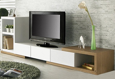 Kệ tivi màu trắng, gỗ sồi KTV89 Rộng 190 x Cao 60 x Sâu 40 (cm) trang trí