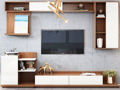 Kệ tivi trên dưới gỗ công nghiệp 2m8 KTV81 Sâu 40 (cm) Gỗ ép MDF