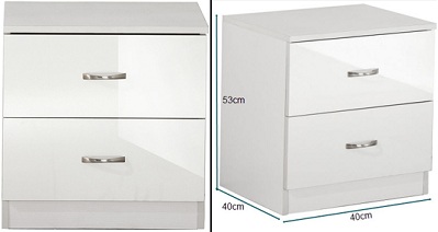 Táp đầu giường màu trắng rộng 40cm TDN21 Gỗ công nghiệp MDF
