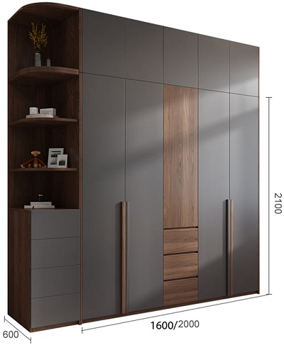 Tủ quần áo sang trọng 2000 x 550 x 2200mm có giá bán: