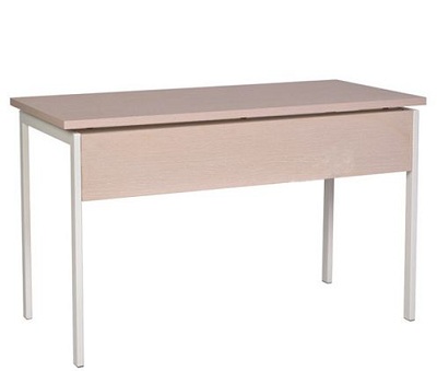 Bàn làm việc văn phòng chân sắt đơn giản BHV58 thiết kế Rộng 1200 x Sâu 600 x Cao 750mm Khung thép mặt gỗ Melamine Vân kẻ, xám Gỗ ép melamine 17mm HR120SC9