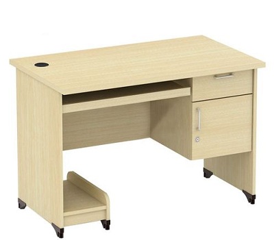 và hộc tủ có khóa cùng tay cầm inox sáng bóng, có kệ để CPU Mặt bàn có lỗ đi dây điện tiện dụng AT204 AT204SHL