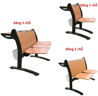 kiểu dáng ghế băng chờ gỗ 3 chỗ ngồi GPC05D-3
