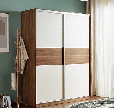 Tủ quần áo cửa lùa 2 cánh sang trọng hiện đại GMDF159 bằng Gỗ ép MDF lõi xanh phủ Melamine thiết kế tủ chính với không gian lưu trữ rộng rãi
