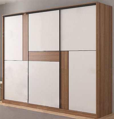 Tủ quần áo 2400mm nâu trắng sang trọng