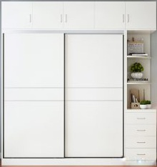 Tủ quần áo gỗ ép sang trọng hiện đại GMDF146 kích thước Rộng 200 x 55 x 200cm thiết kế gồm tủ chính, tủ đỉnh, tủ góc đơn được làm bằng gỗ MDF lõi xanh