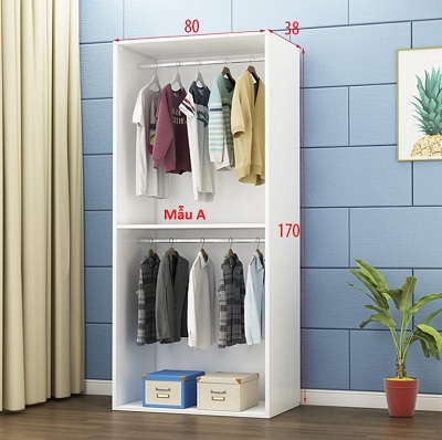 Tủ quần áo gỗ MDF, tủ quần áo đơn giản đẹp