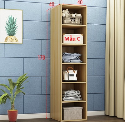 Tủ quần áo gỗ nhỏ, tủ quần áo đơn 6 tầng