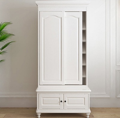 Tủ quần áo bằng gỗ MDF phun sơn GMDF186 kích thước Rộng 980 x 570 x 1900mm thiết kế tủ chính được làm bằng gỗ MDF lõi xanh chống ẩm