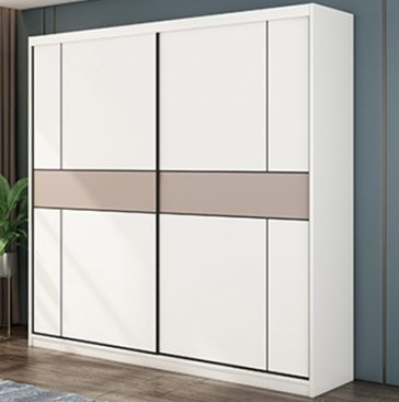 Tủ quần áo gỗ ép công nghiệp 2m trắng kẻ đen GMDF145 tủ chính 2000 x 600x 2100mm Tủ đỉnh 200 x 60 x 48cm, tủ góc 40 x 60 x 258cm