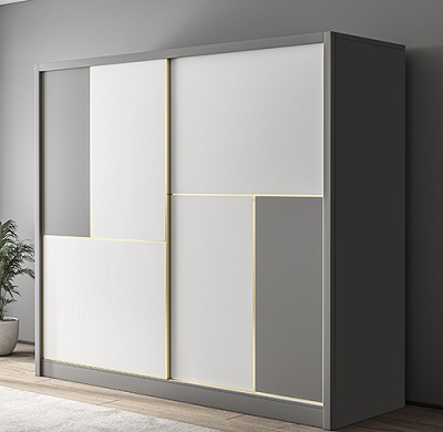 Tủ đựng quần áo gia đình 2m hiện đại GMDF154 thiết kế gồm tủ chính, tủ đỉnh, tủ góc đơn được làm bằng gỗ MDF lõi xanh chống ẩm Không gian lưu trữ rộng rãi