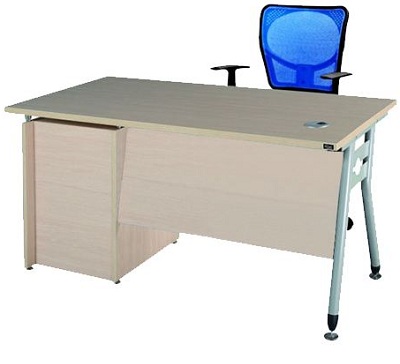 Bàn văn phòng hộc liền yếm gỗ chân sắt HR140HLC1