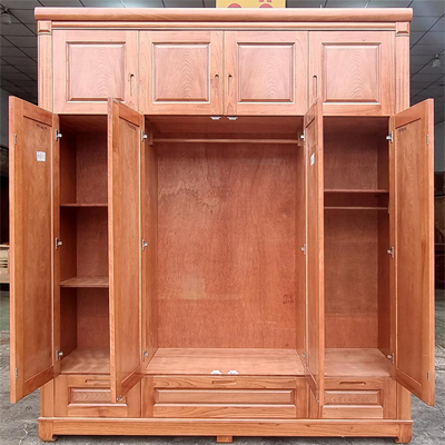 thiết kế bên trong Tủ quần áo gỗ hương đá 4 cánh 2 tầng GTQA62