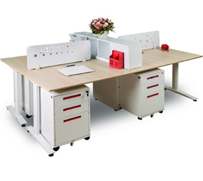 Cụm bàn nhân viên bốn người ngồi hiện đại BHV170 chân sơn tĩnh điện UNMD02CS3