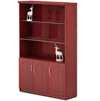 Tủ tài liệu gỗ đựng hồ sơ văn phòng TVP21 thiết kế đợt kính trang trí DC1350H12