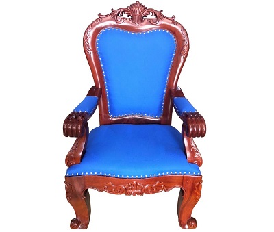 Ghế lãnh đạo gỗ tần bì bọc nỉ xanh cao cấp GHT67