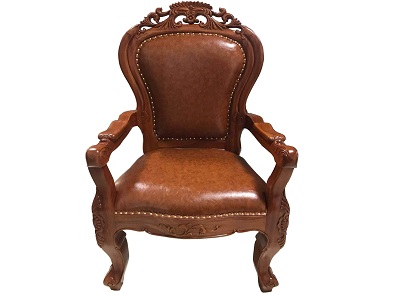 Ghế lãnh đạo tay gỗ tự nhiên bọc da cao cấp GHT61 ghế chủ tọa hiện đại Đệm ghế nạm đinh đồng tạo điểm nhấn Đệm tựa bọc da cao cấp