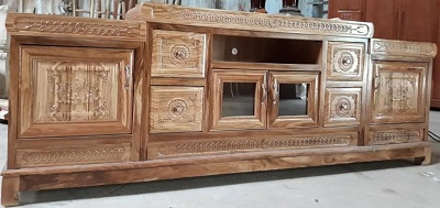 Mẫu Kệ tivi gỗ verner hương xám, xoan đào KVN04 2m4
