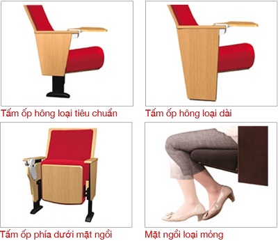 Tùy chọn tấm ốp hông tấm ốp mặt dưới ghế mẫu ghế hội trường