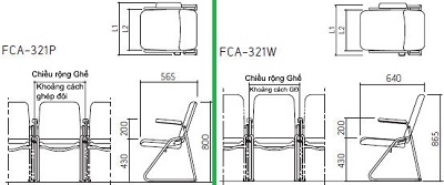 Thiết kế ghế trường học kotobuki sea FCA-322 P/W