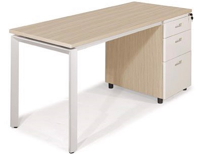 Bàn làm việc mặt gỗ chân sắt kèm hộc BHV218 Chân Sắt ống tam giác