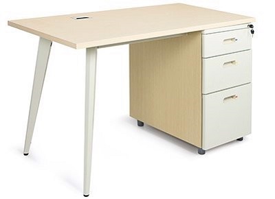Bàn làm việc văn phòng chân sắt tủ kèm tủ phụ BHV200 rộng 140, 160cm