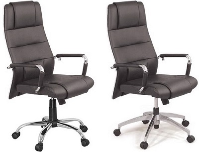 Ghế xoay đệm bọc da PU cao cấp lưng cao GONC19 Tay vịn kim loại mạ