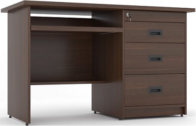 Bàn máy tính hộc liền 3 ngăn kéo màu nâu cafe BONC238