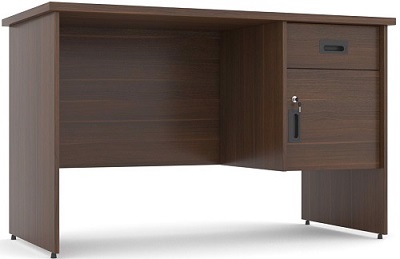 Bàn làm việc phủ melamine vân gỗ cafe BONC237