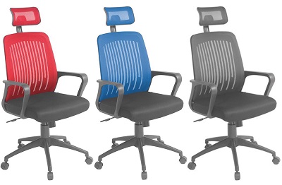 Ghế xoay văn phòng bọc vải lưới có tựa đầu GONC77 GX401B-N