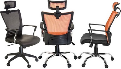 Ghế văn phòng đệm ngồi bọc da lưng lưới GONC62