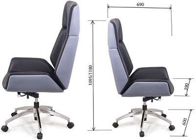 Ghế xoay trưởng phòng bọc da PU 2 mặt sang trọng GONC81 cao cấp GX601B-HK