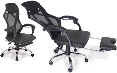 Ghế xoay nhân viên lưng lưới có chế độ nằm nghỉ GONC78 Tựa có gối-GX407B-M