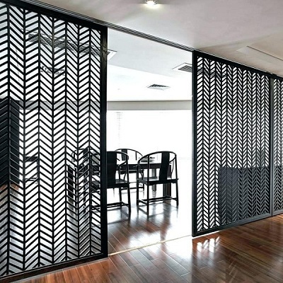Vách ngăn gỗ công nghiệp hình xương cá VG66 phòng bếp gỗ CNC gho-5158