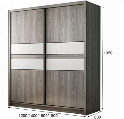 Tủ quần áo gỗ công nghiệp cánh trượt GMDF214 sử dụng ray trượt ghs-51172