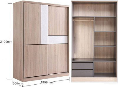 Tủ đựng quần áo gỗ MDF công nghiệp GMDF230 ghs-51080