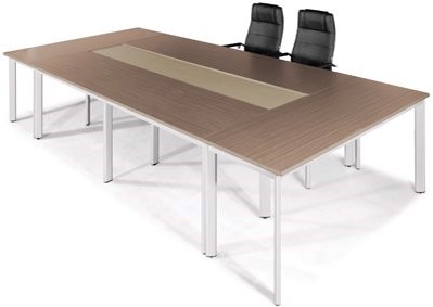 Bàn họp mặt chữ nhật chân oval dài 3600mm BHONC124 BH36-CO