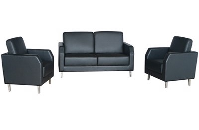 Bộ ghế sofa văn phòng bọc da PU chân inox GSFONC17 sp03