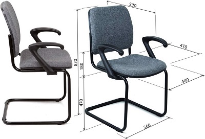 Ghế chân quỳ sơn tĩnh điện mặt nỉ có tay GGONC38 GQ01T-S