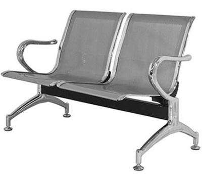 Băng ghế chờ 2 chỗ mặt thép đột lỗ sơn ghi GBONC02 GC01M-2