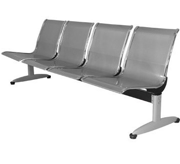 Băng ghế chờ 4 chỗ mặt thép đột lỗ sơn ghi GBONC08 GC01S-4