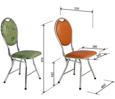Ghế gấp khung thép lưng tựa bầu bọc da PVC GGONC04 GG06-M GG06-S