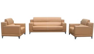 Bộ sofa da PU cafe sữa băng dài 195 cm GSFONC16 Chân đế thép mạ sp04