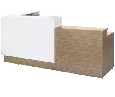 Bàn lễ tân gỗ công nghiệp thiết kế giật cấp BQONC03QLT-02