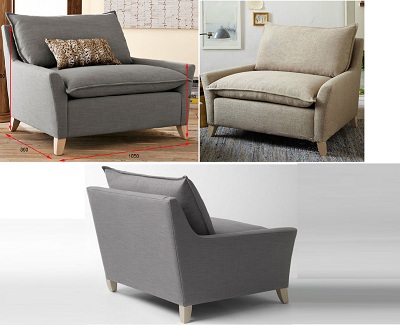 Ghế sofa đơn phong cách Bắc Âu GSF232 1050 x 860 x 850mm