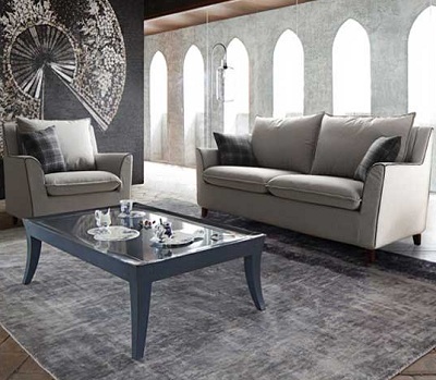 Ghế sofa bọc nỉ băng dài 205cm GSF202 1 văng dài + 1 ghế đơn